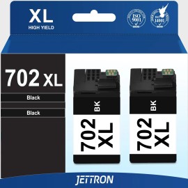 For Epson 702XL ink cartridges 2 PK 702 XL T702XL Black Ink For Epson 702 Workforce WF-3720 WF-3730 WF-3733