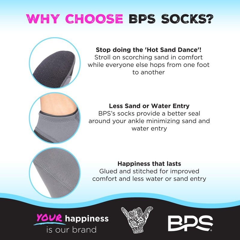 BPS Smart Neoprene Socks (Grey V2, X-Large)