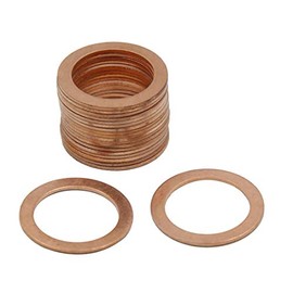 sourcing map Washers Pack of 20 19 mm Flat Seal Copper Rings Sealing Rings Sealing Plate