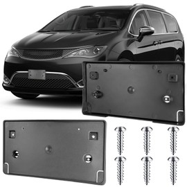 Jogscay License Plate Bracket Accessories for Chrysler Voyager Pacifica 2017 2018 2019, Front Bumper License Plate Holder Replacement Frame Black Mount