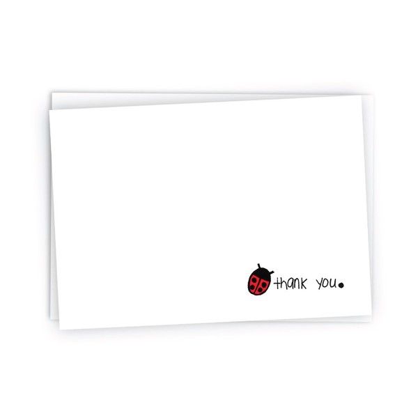 Pretty Little Ladybug Thank You Cards - 24 Cards & Envelopes