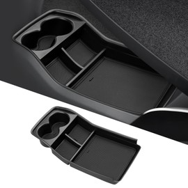 Autorder Lower Center Console Organizer for 2024 2025 Kia EV9 Accessories Bottom Center Console Insert Tray with Cup Holder Storage Box