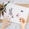 CRASPIRE Cherry Blossoms Clear Stamps Japanese Sakura Flowers Butterfly Reusable