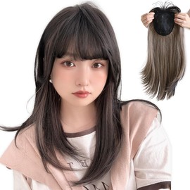 Bright Lara p211-GRE Hairpiece Partial Wig, Bangs Wig, Whorl Wig, Semi-Long, Women's Wig
