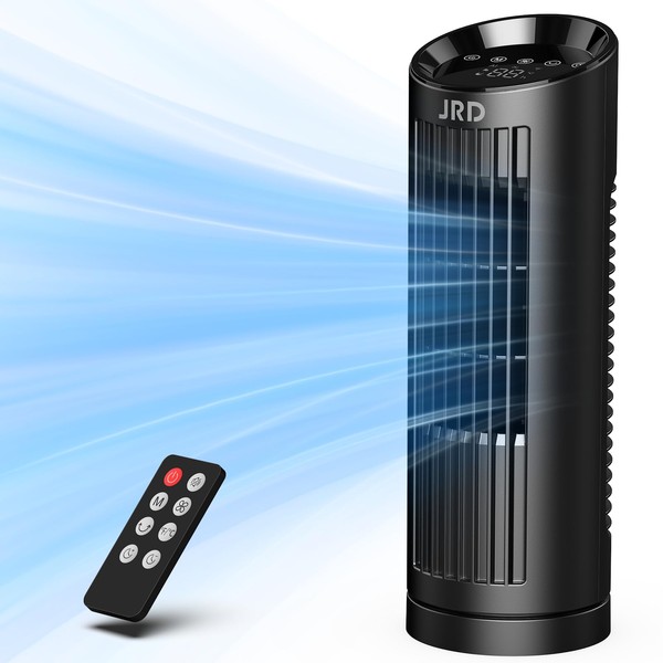 JRD 13'' Tower Fan for Bedroom, Quiet Cooling Desk Fan