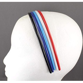Set pack of 5 headband plastic thin skinny narrow grip teeth Black Blue Red Aqua