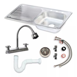 CNX Kit Completo De Tarja Sencilla, Mezcladora Flex Y Kit Instal