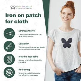 Iron on Patches for Clothes, 20 Pieces Multi-Colored Patches for Cloth, 100% Cotton Fabric Patches for Clothing, Bag, Hat Repair, Clothing Repair Decorating Kit 3.7" by 4.9" (9.5 cm x 12.5 cm)