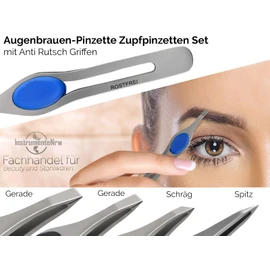 Eyebrow Tweezers Slicker Tweezers Set Angled Pointed Straight with Non-Slip Handles