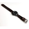 Dark Brown 22mm Tooled Embossed Genuine Premium Leather Band Strap
