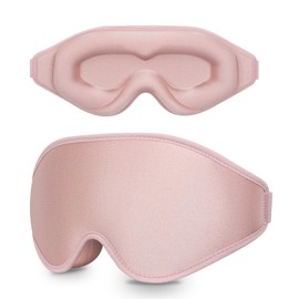 Sleep Mask 100% Light Blocking Eye Mask for Sleeping 3D Memory Foam Eye Covers with Adjustable Strap Night Blindfold for Women Pink