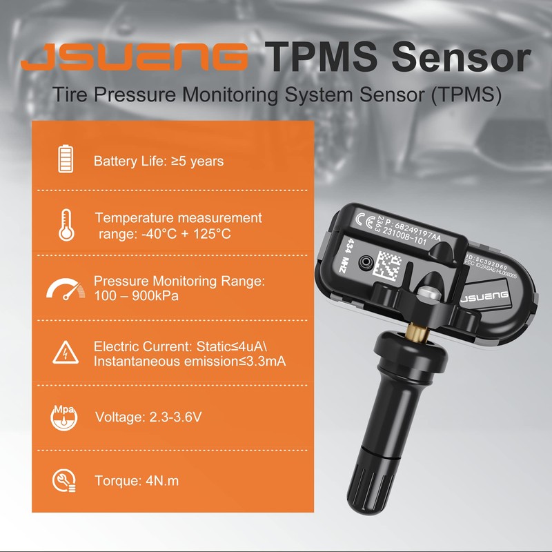 Tire Pressure Sensor TPMS Sensor 434mhz Compatible with Jeep Dodge