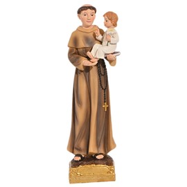 Adorno De Antonio Estatua De San Antonio De Padua Figura De La Natividad Estatuilla Santa De Anthony Estatua del Jardín Religioso Estatua De Jesus Oficina Resina Escritorio