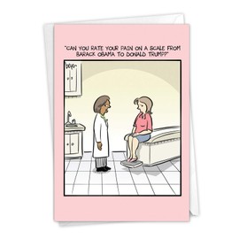 Pain Scale: Hysterical Feel Better Greeting Card, with Envelope. C6361FBG