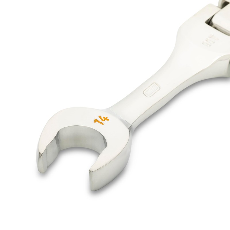 GEARWRENCH 14mm 90-Tooth 12 Point Stubby Flex Combination Ratcheting Wrench