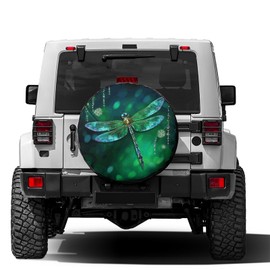 Delerain Dragonfly Spare Tire Covers Waterproof Dust-Proof Spare Wheel Cover Universal Fit for Trailer, RV, SUV, Truck and Many Vehicle (17 Inch for Diameter 31"-33")