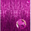 Hot Pink Tinsel Backdrop 3pack 3.2ft x 6.6ft Metallic Tinsel