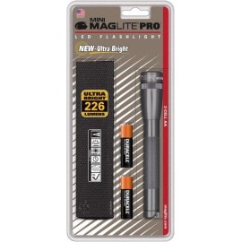 Mag-Lite Clear LED Bulb, 272 Lumens, Mini Flashlight Gray Aluminum Body, 2 AA...