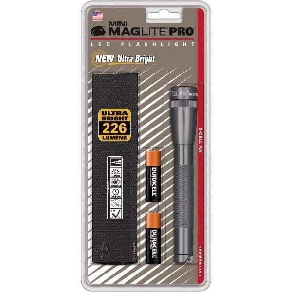 Mag-Lite Clear LED Bulb, 272 Lumens, Mini Flashlight Gray Aluminum