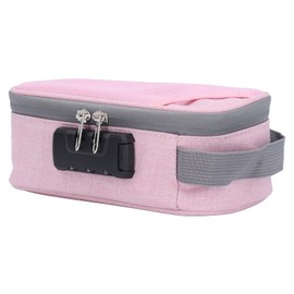 Hztyyier Smell Proof Bag with Lock, Portable Activated Carbon Odor Proof Case Container, Travel, Business Trips,Camping, Polyester (Pink)