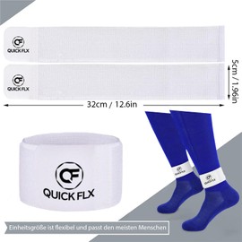 QUICKFLX Shin Pads (White) with Adjustable Belt - High Performance Protection for Football and Sports - Cut to Size for Perfect Fit - Available in 4 Colours
