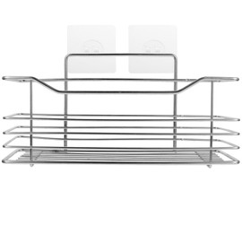 Unomor Stainless Steel Storage Rack Tile Shower Shelf Wall Mounted Shelves Kitchen Wall Rack Spices Rack Organizer Shampoo Holder Condiment Holder Wall Mount Shelf Shampoo Shelf Silver