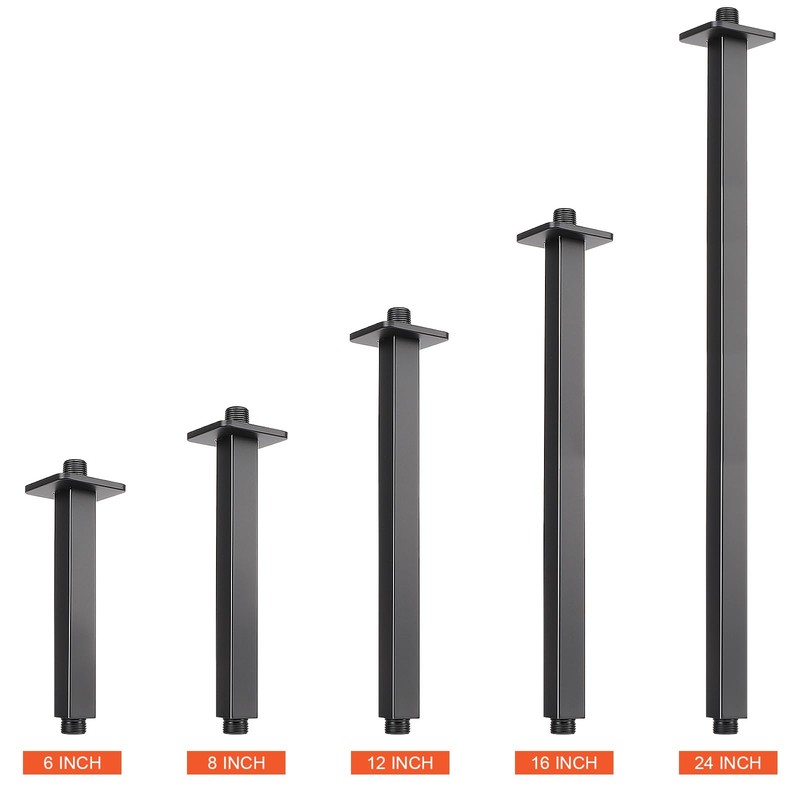 HarJue Ceiling Mounted Shower Arm, Rain Shower Square Extension Arm