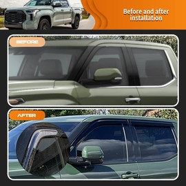 Xomzema Window Visors Rain Guards Shield, Auto Window Vent Visors Shades Wind Deflectors for Toyota Tundra CrewMax 2022 2023
