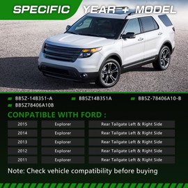 1Pair Power Lift Support Shock Strut Compatible with Ford Explorer 2011 2012 2013 2014 2015 Shock Lift Supports Rear Tailgate Left and Right Side Replace # BB5Z14B351-A(L) BB5Z78406A10-B(R)