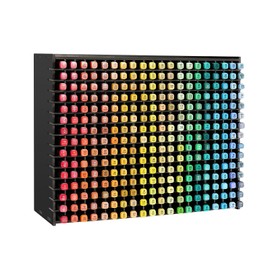 SANFURNEY Art Marker Storage Rack for 300 Markers, Watercolour Brushes Pens Color Pencils Organizer Holder for Desk - Black