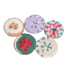 Double Thickness Round Dish Cloth and Scrubbie in one - "Scrub Off" yarn - Set of 2 - Reusable - Sponge - Pot Scrubber - Scouring Pad - Kitchen Helper