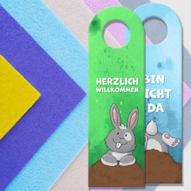 Bin nicht da - Herzlich willkommen Rabbit Door Hanger as a Funny Idea for Children's Room, Shop and Home to Show if You Are On Site