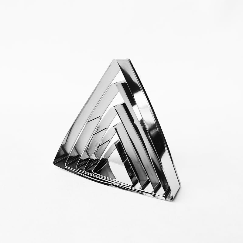 SK Triangle Shape Cookie Cutter Set, Stainless Steel, 5-Piece, Small(2.7in)
