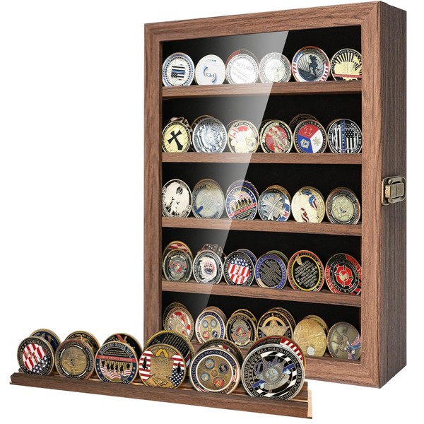 Military Challenge Coin Display Case Holder with HD Toughened Glass