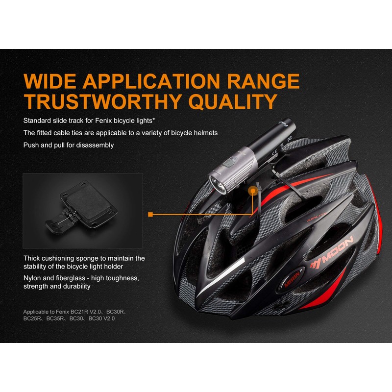 Fenix ALD-08 Helmet Mount for Fenix Bike Lights, Black