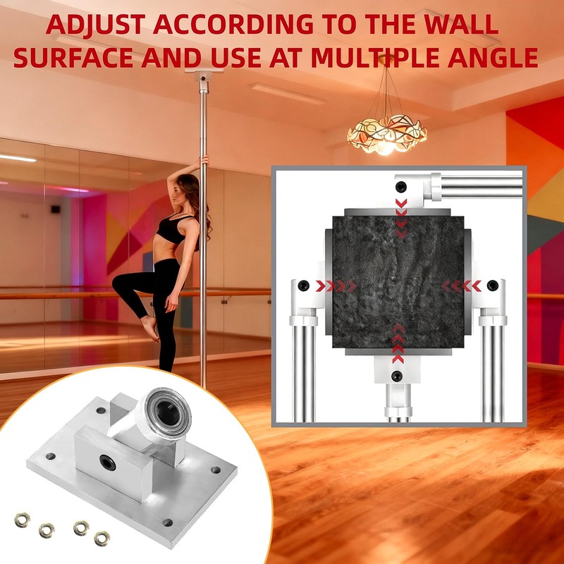 INZCHAIN Pole Dance Fixed Plate for Slanted Ceilings, Universal 40mm/45mm