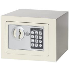 Parrency Security Digital Safe for Home Office,0.17 Cubic Home Keypad Safe,Protect Money,Jewelry,Passports (White)