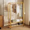 BUZUEY Sturdy Heavy Duty Clothes Rack With Wheels,Modern Clothing Rack
