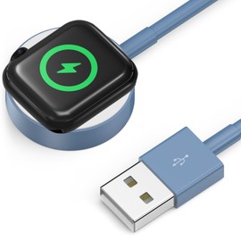 Amasuki New Upgraded for A pple Watch Charger USB Magnetic iWatch Charger Portable Fast Charging Cable Compatible with iWatch Ultra2 Ultra/Series 9/8/7/6/SE/5/4/3/2/1-Blue/1m