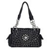Zzfab Star Flower Concealed Carry Purse Rhinestone Western Handbag Black