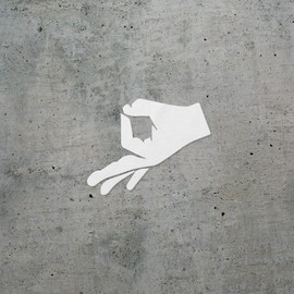 Transparent Decal Stickers of Symbol Gotcha Hand (White) Premium Waterproof Vinyl Decal Stickers for Laptop Phone Accessory Helmet Car Window Mug Tuber Cup Door Wall Decoration ANDSKUS077625WH080322