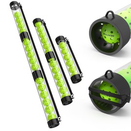 Newluck Multi-Functional Pickleball Ball Picker, Quick Collection, Adjustable Length for All Ages, Back and Knee Protection, Lightweight and Portable, Include 17 Match Standard Pickleballs