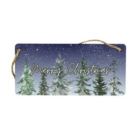 Full Colour Plywood Hanging Sign - Merry Christmas Wooden Sign for Home Decor, Holiday Decoration, Festive Christmas Sign