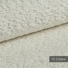 novely® Corio Bouclé Furniture Fabric Luxury 3D Bouclé Structure Upholstery Fabric Sold by the Metre 1 Running Metre Colour: 15 Cream