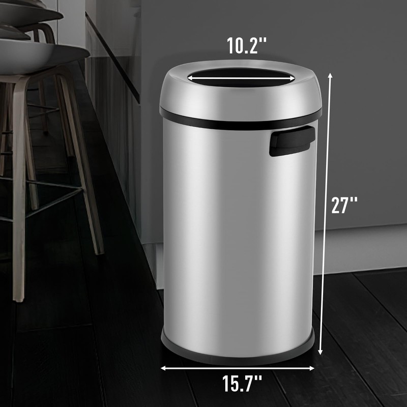 MERXENG 65L/17 Gallon Heavy Duty Commercial/Kitchen Trash Can, Open Top