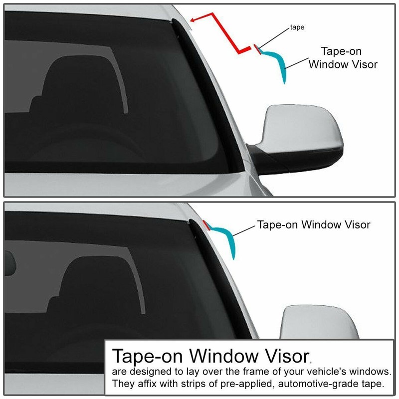 EZ Motoring For 2005-2015 Toyota Tacoma 4pc Smoke Window Sun