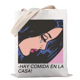 PWHAOO Mexican Mom Tote Bag Hay Comida En La Casa Tote Bag Spanish Latina Meme Tote Bag Hispanic Culture Gift (Hay Comida TOTE)