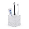 Silicone Toothbrush Holders for Bathrooms, 3 Slots Unbreakable Marble Countertop