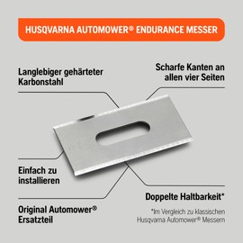 Husqvarna Automower Endurance Knives - 6 Pack Carbon Steel 4 Edge Design for Longer Life and Sharper Cuts