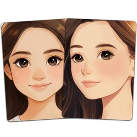 DELORIGIN 2 Pieces Face Painting Exercise Board Reusable Make Up Painting Women Exercise Board Painting Exercise Template for Make Up Beginners (Woman with Yellow Hair)